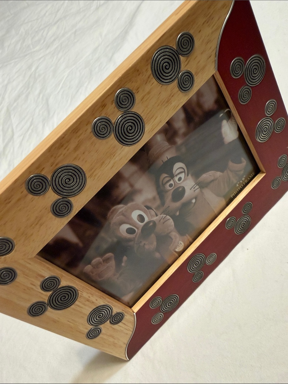 Disney Two-Tone Wood Picture Frame with Maroon Accents